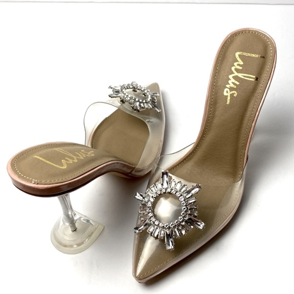 Lulus Women's Midnight Light Nude Pointed-Toe Heels Size 8